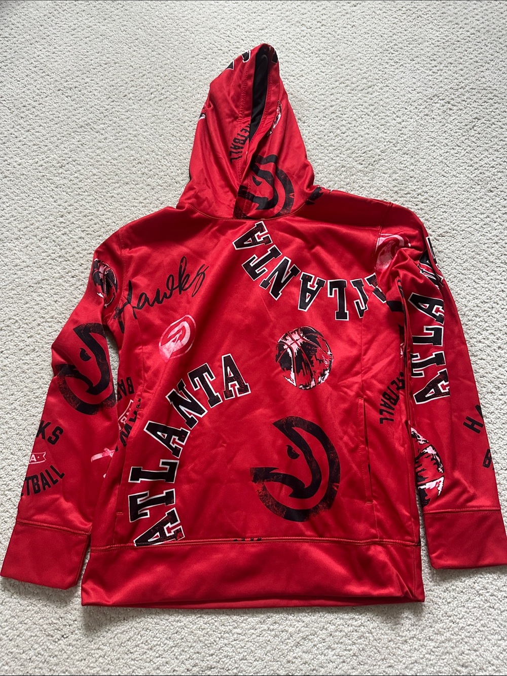 NBA Red and Black Youth Pullover Hoodie
